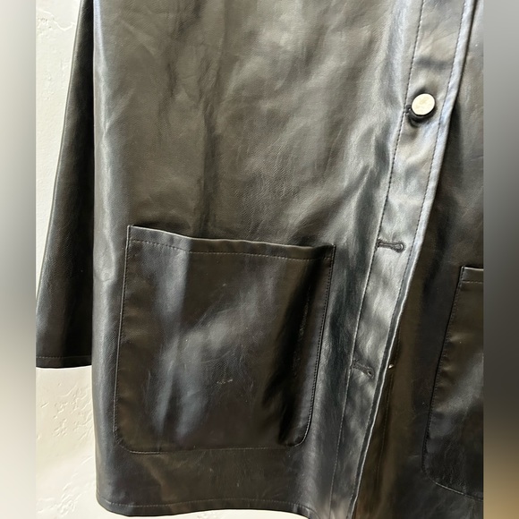 SHEIN leather- like black jacket/ shacket - Picture 13 of 15